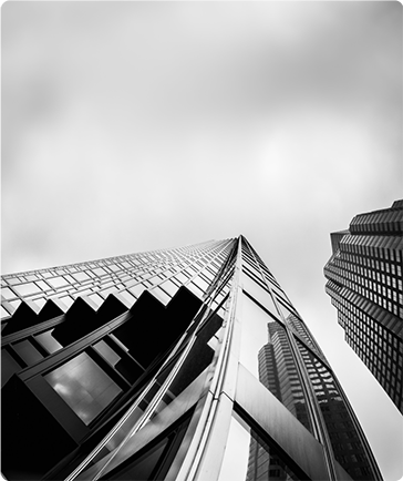 Low-angle shot of high-rise buildings